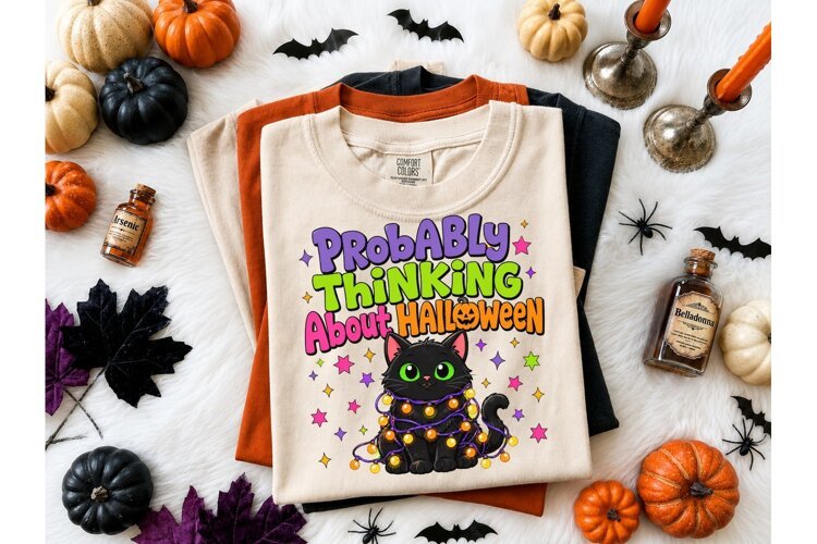 Probably Thinking About Halloween PNG Te example image 1