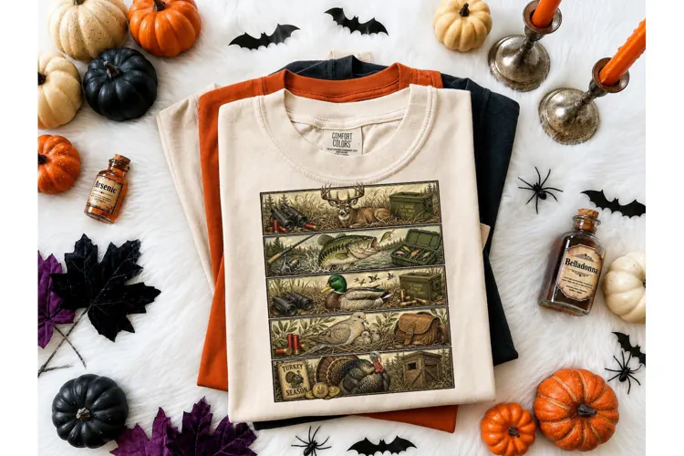 Hunting Fishing Seasons PNG Shirt Design
