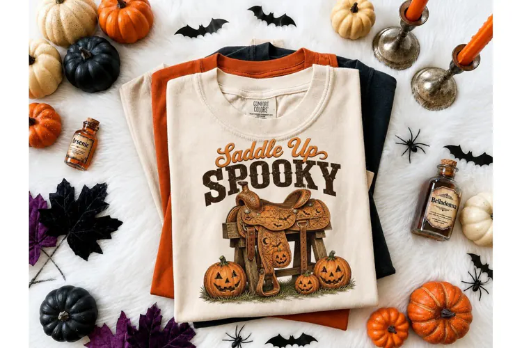 Saddle Up Spooky Halloween PNG Tee