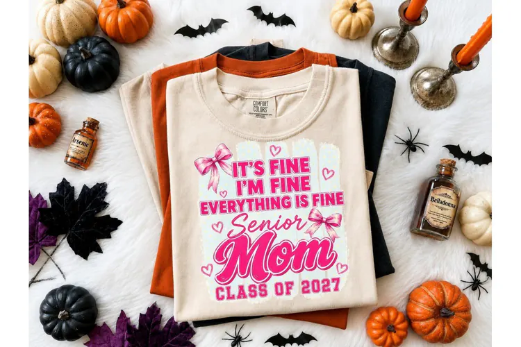 Senior Mom Class 2027 PNG Tee Design