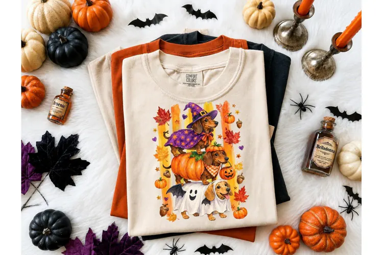 Halloween Dachshund PNG Shirt Design