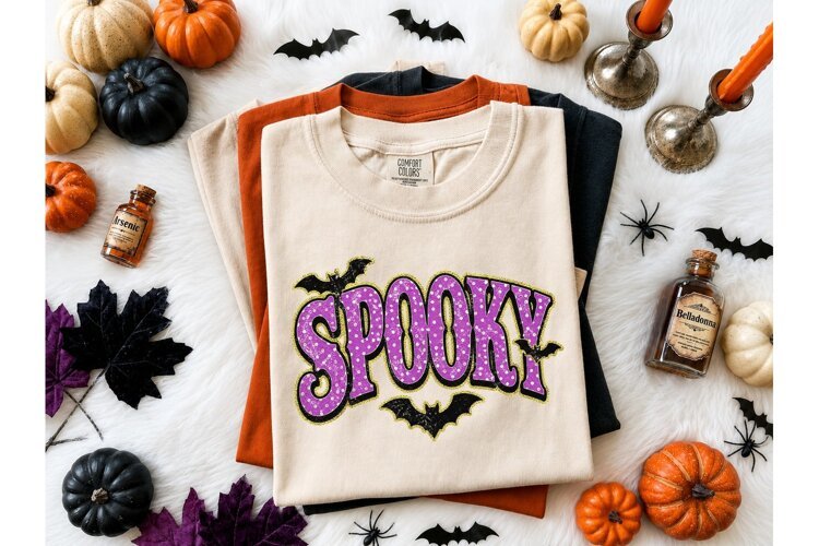 Spooky Halloween Bats PNG Shirt Design example image 1