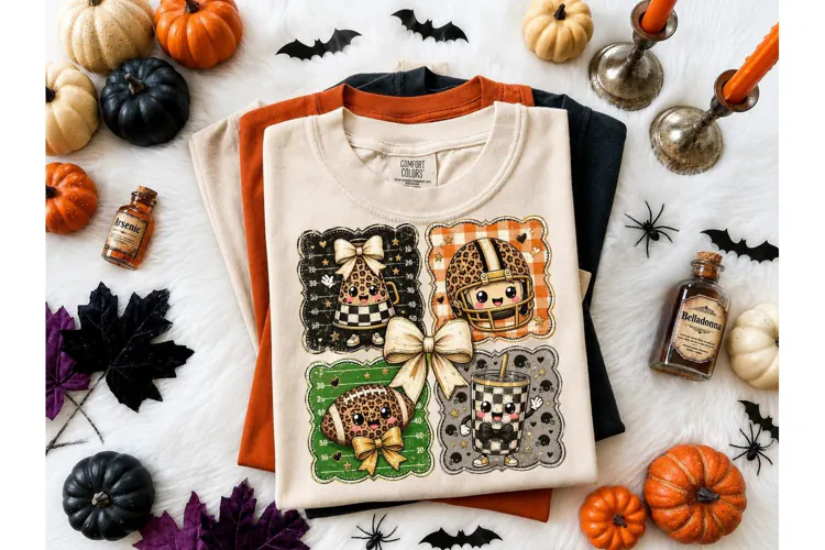 Halloween Football Kawaii PNG Shirt Desi