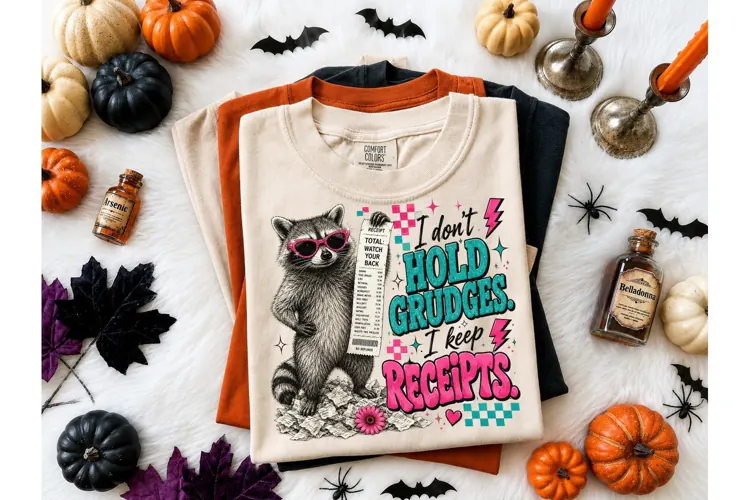 Raccoon I Keep Receipts Funny PNG Tee