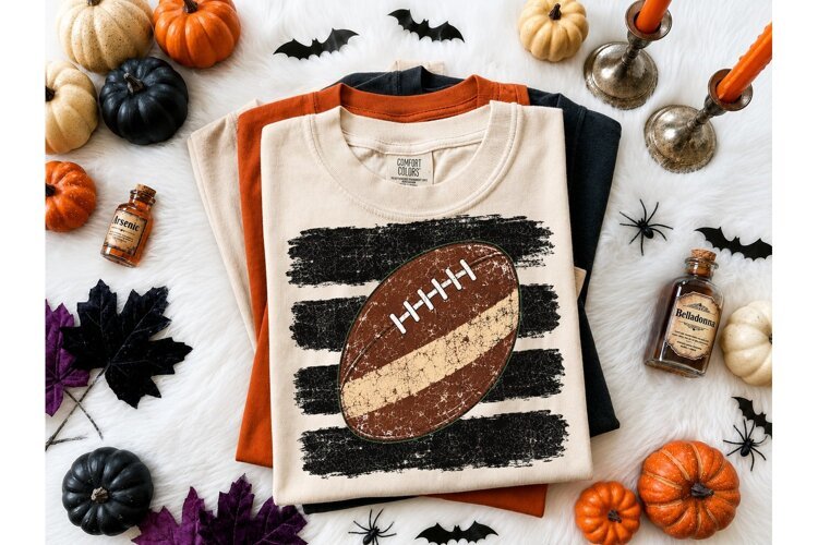 Halloween Football PNG Shirt Design example image 1