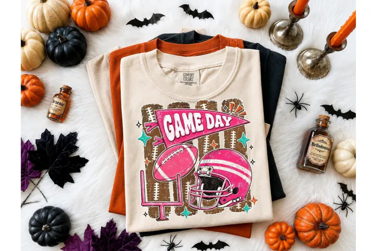 Game Day Football Pink PNG Shirt Design