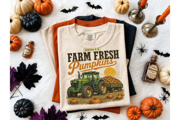 Farm Fresh Pumpkins PNG Tee Design