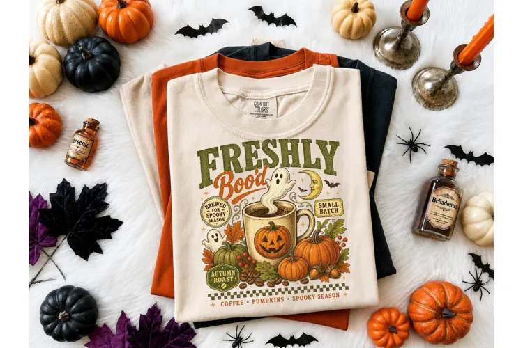 Freshly Bood Halloween Coffee PNG Tee