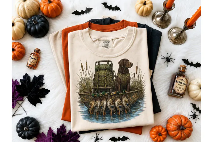 Duck Hunting Lab Dog PNG Shirt Design