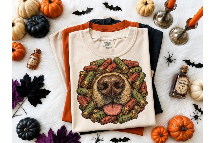 Dog Nose Shotgun Shells PNG Hunting Tee example image 1