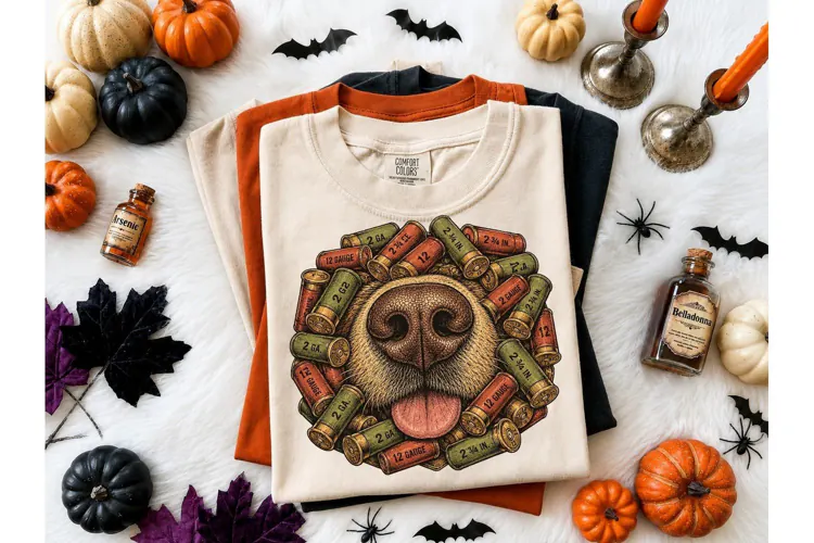 Dog Nose Shotgun Shells PNG Hunting Tee
