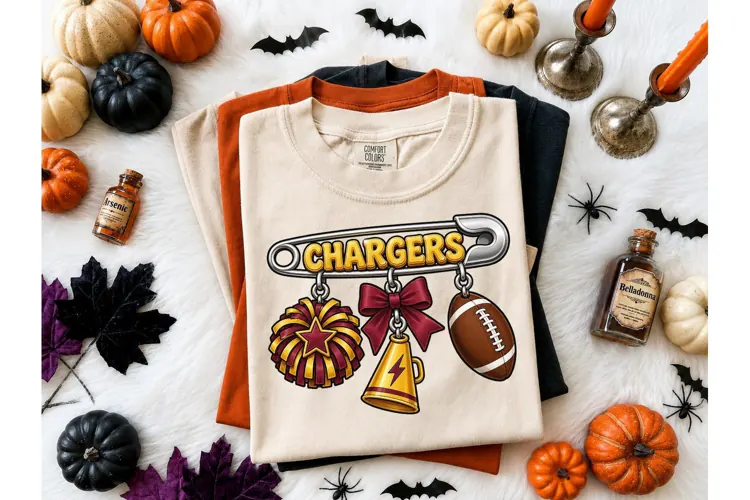 Chargers Football Safety Pin PNG Tee