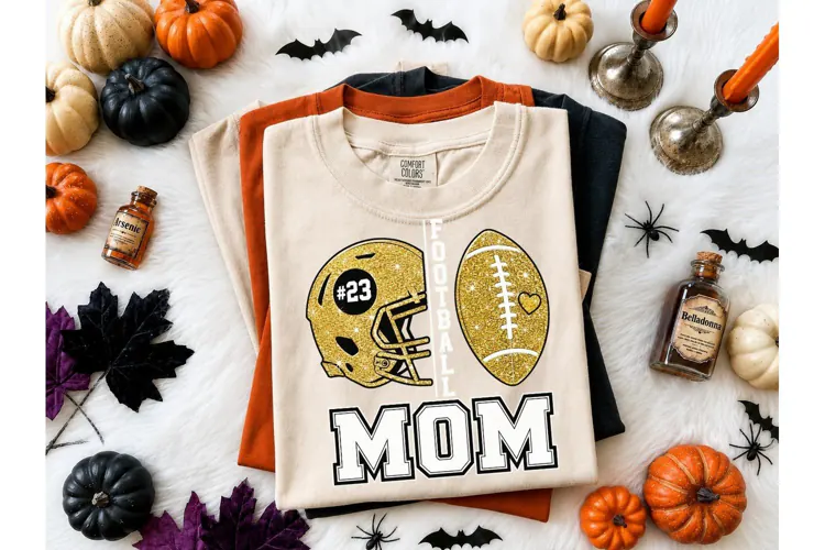 Football Mom #23 Glitter PNG Shirt Desig