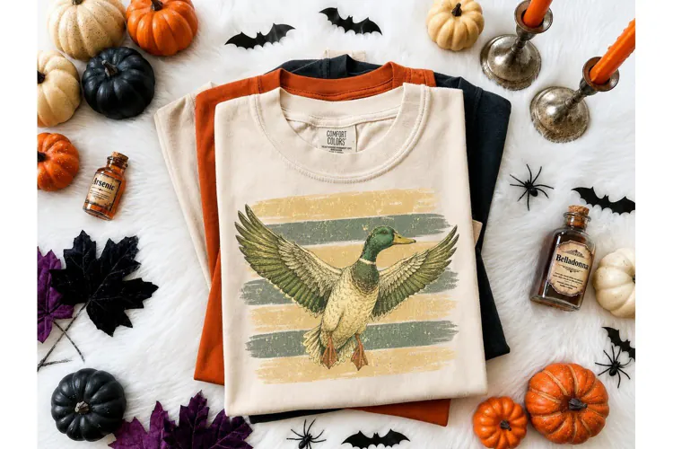 Mallard Duck Flying Vintage PNG Shirt