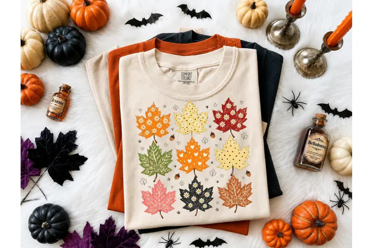 Fall Autumn Leaves PNG Shirt Design
