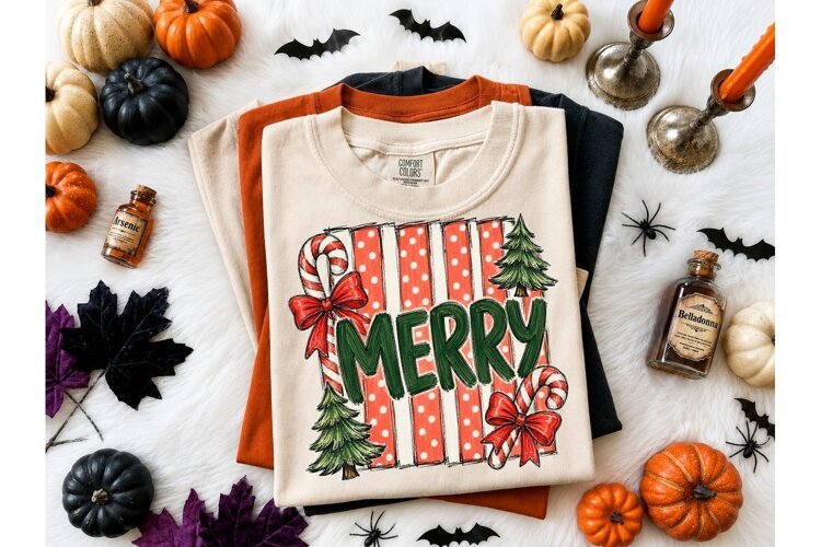 Merry Christmas Candy Cane PNG Tee-Merry Christmas Candy Can example image 1