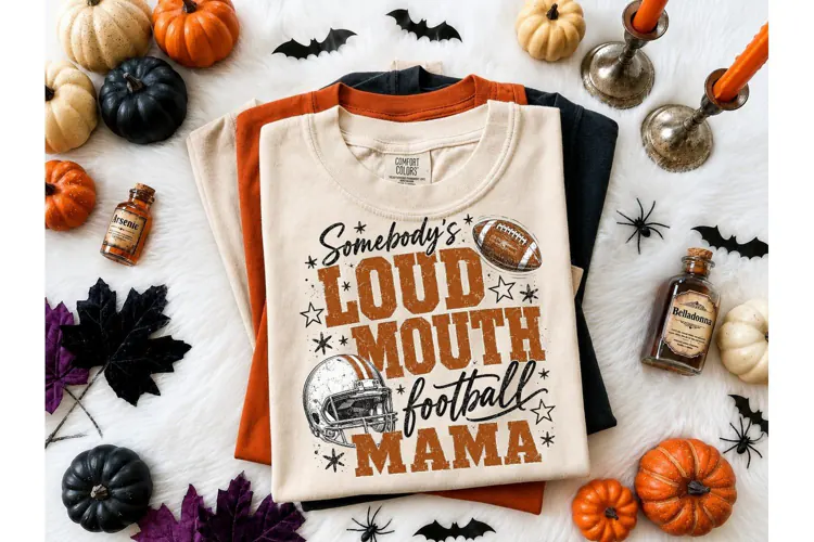 Loud Mouth Football Mama PNG Tee