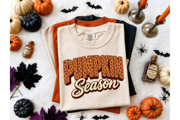 Pumpkin Season Leopard PNG Fall Tee