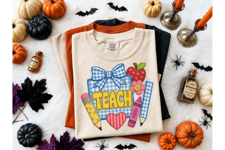 Teach Bow Teacher PNG Sublimation Tee