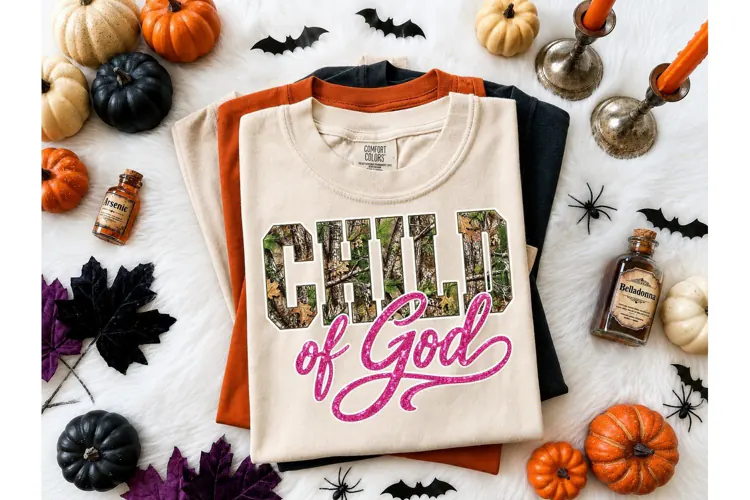 Child of God Camo Pink PNG Sublimation