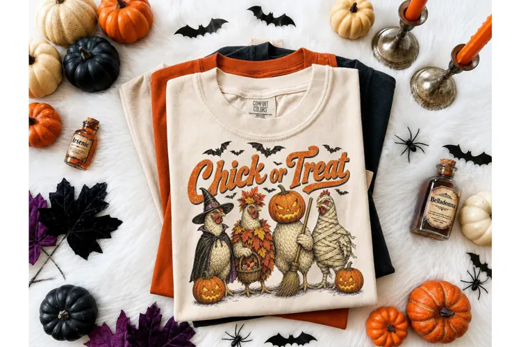 Chick or Treat Halloween PNG Tee Design