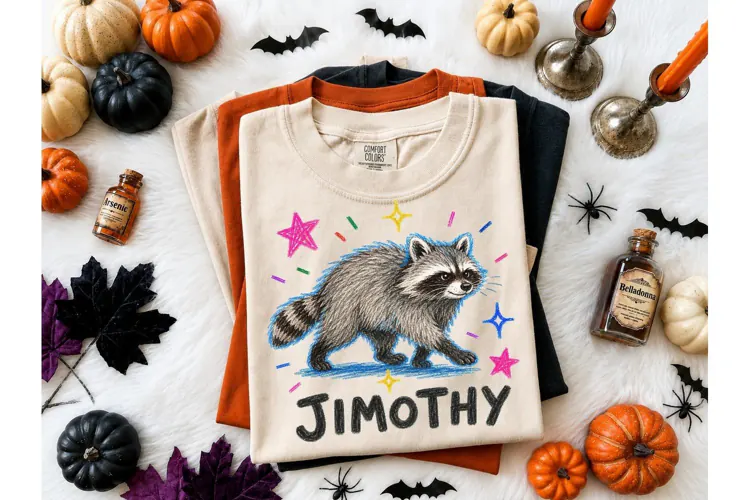 Jimothy Raccoon Halloween PNG Tee Design