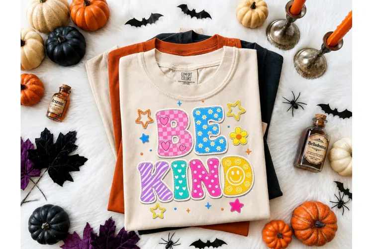 Be Kind Retro Colorful PNG Tee Design
