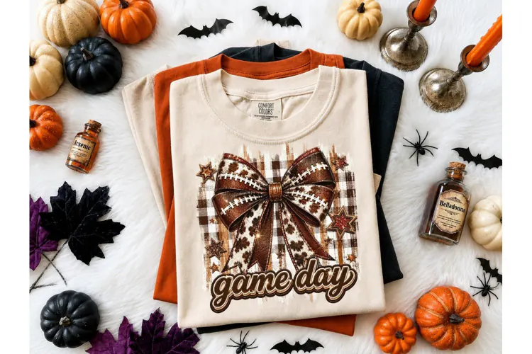 Game Day Football Bow PNG Sublimation