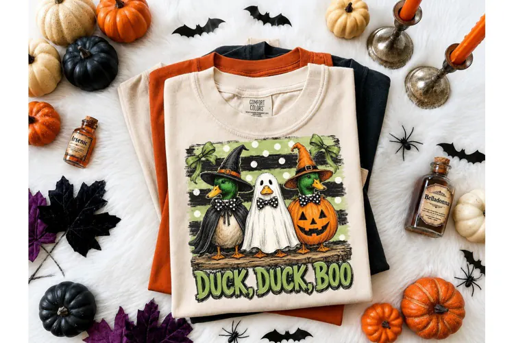 Duck Duck Boo Halloween PNG Tee