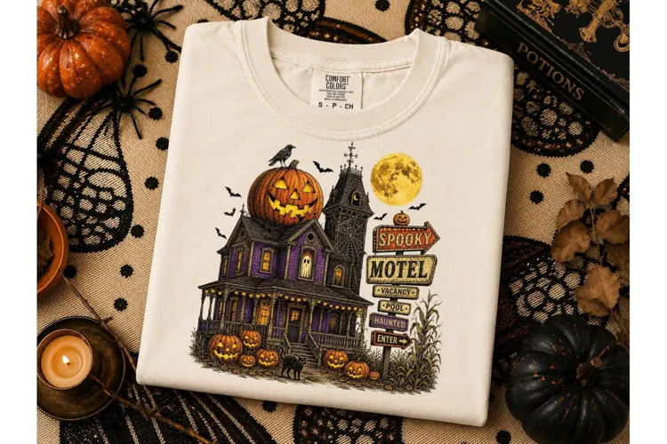 Spooky Motel Halloween PNG Shirt Design