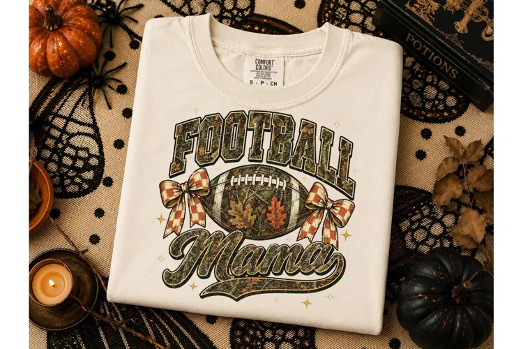 Football Mama Fall PNG Sublimation Tee