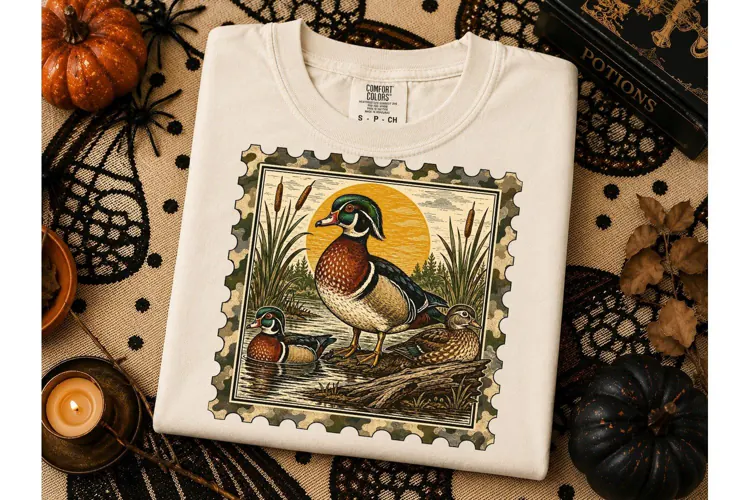 Wood Duck Stamp PNG Shirt Design