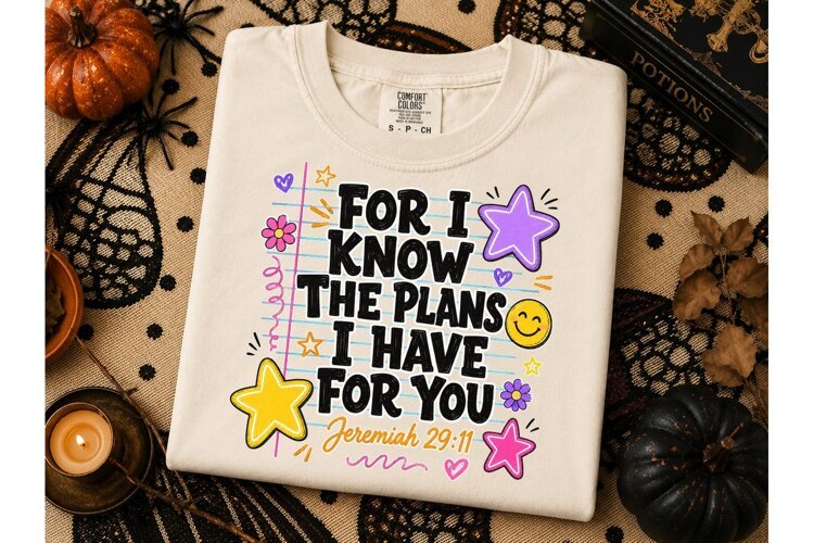 Jeremiah 29:11 Faith Fall PNG Tee Design example image 1
