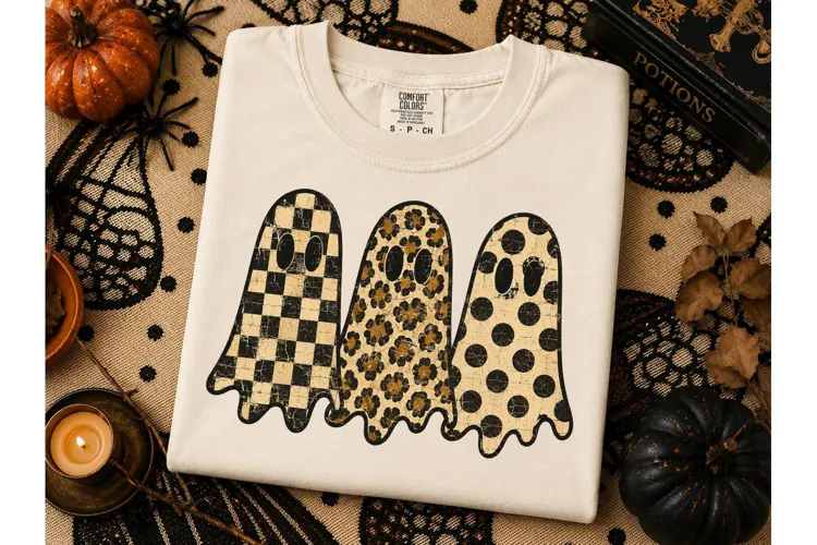 Halloween Ghost Trio PNG Shirt Design