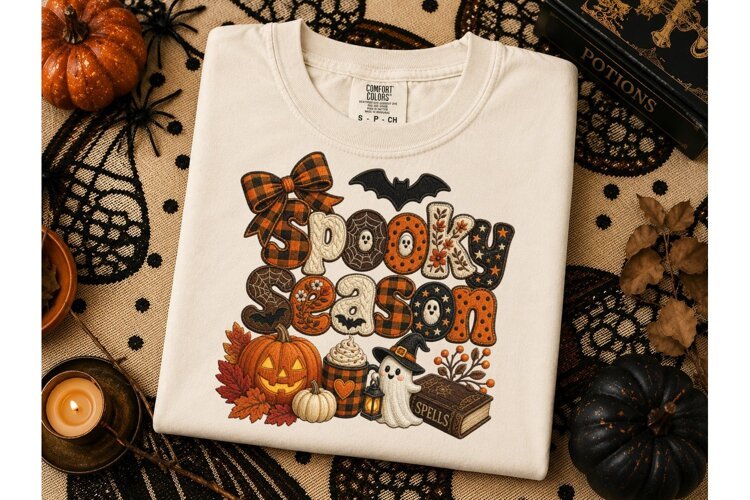 Spooky Season Halloween PNG Shirt Design example image 1