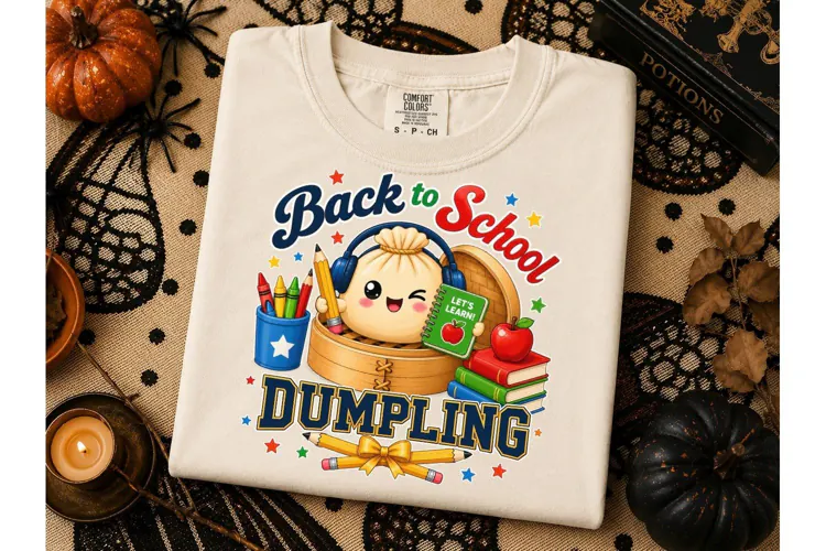 Back to School Dumpling PNG Tee Design