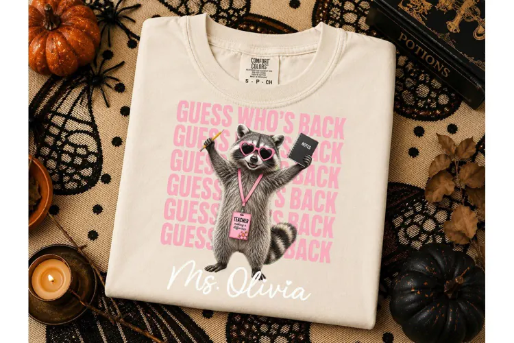Funny Raccoon Teacher PNG Shirt Design