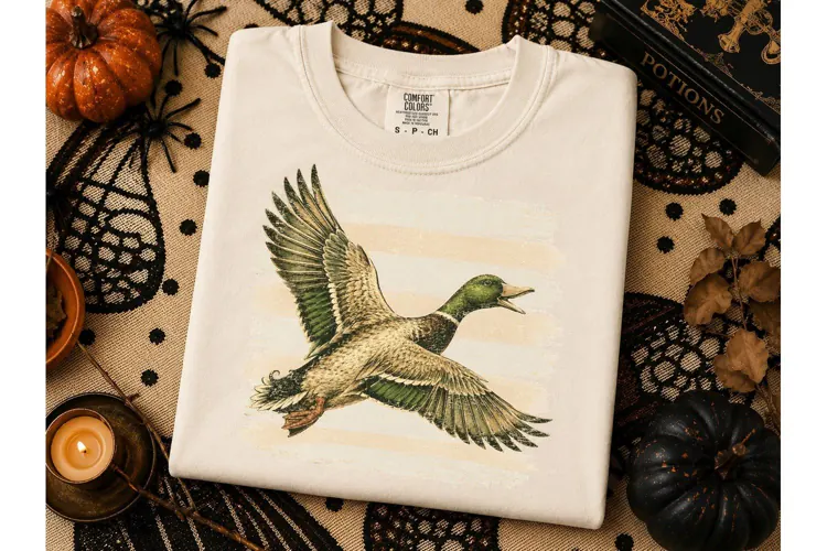 Mallard Duck Flying Halloween PNG Tee