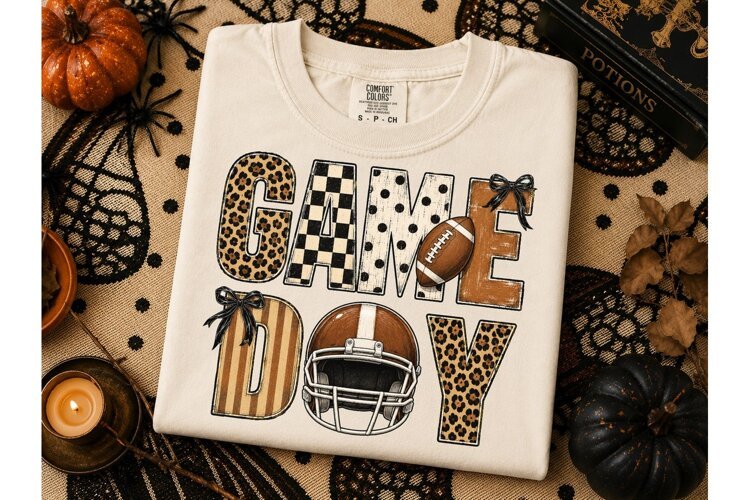 Game Day Football PNG Sublimation Tee example image 1