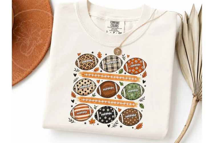 Boho Football Pattern PNG Shirt Design
