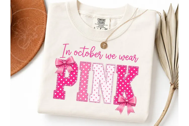 In October We Wear Pink PNG Tee