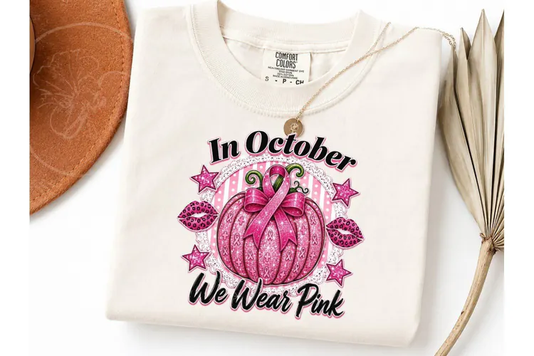 In October We Wear Pink PNG Tee