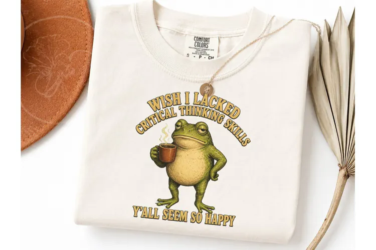 Funny Frog Critical Thinking PNG Tee