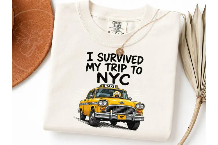 I Survived NYC Taxi Funny Tee PNG