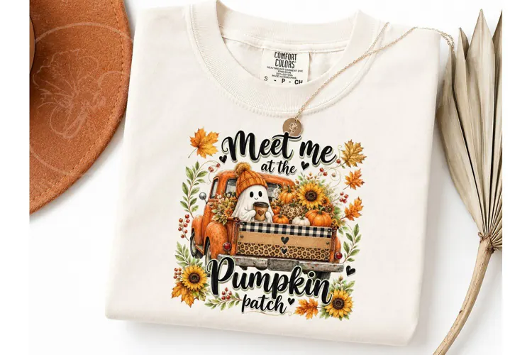 Meet Me Pumpkin Patch Ghost PNG Tee