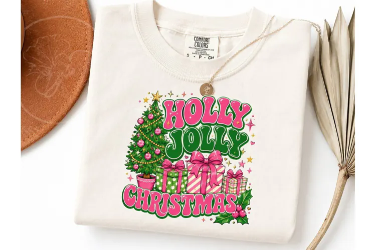 Holly Jolly Christmas PNG Shirt Design