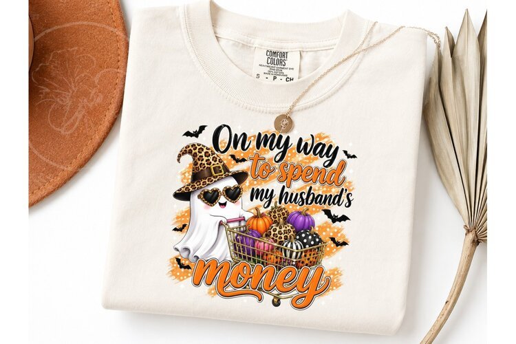 Halloween Ghost Spend Money PNG Shirt example image 1
