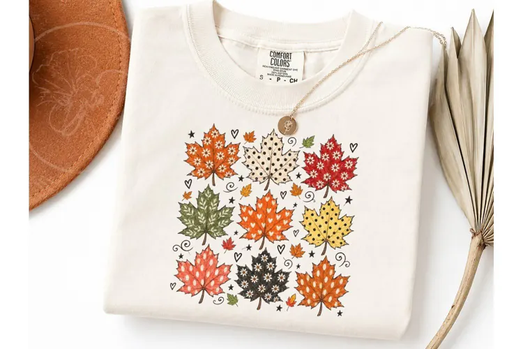 Fall Autumn Leaves PNG Shirt Design