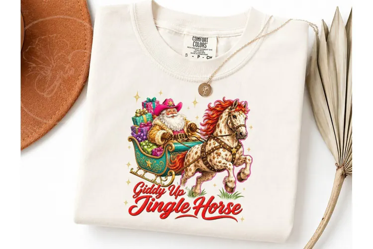 Giddy Up Jingle Horse Christmas PNG Tee-Giddy Up Jingle Hors