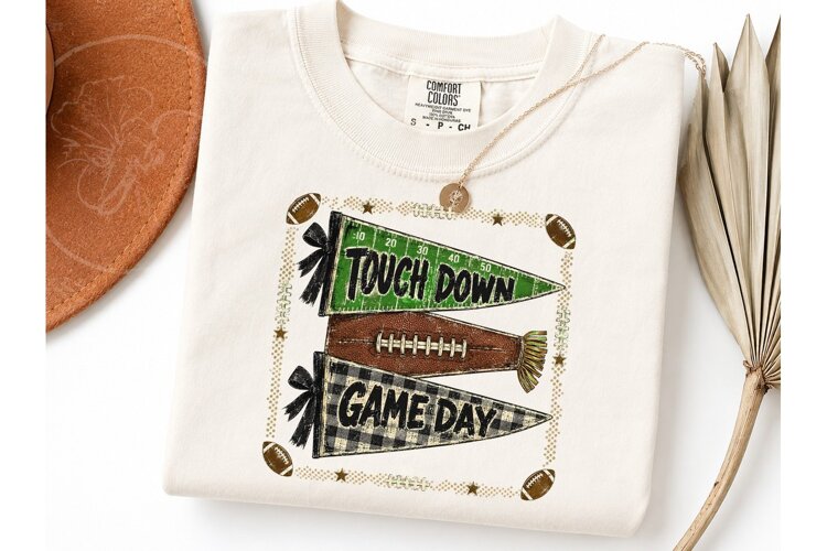 Touchdown Game Day Football PNG Tee example image 1